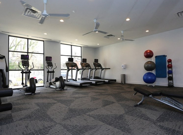 Fitness Center cardio area at The Gallery Midtown Apartments in Richmond, VA